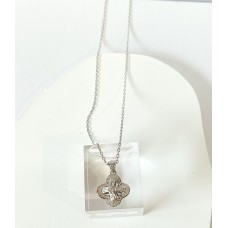 Ασημένιο κολιέ - Σταυρός με ζιργκόν (SN221)